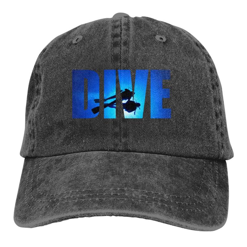 Berets Unisex Adult Baseball Cap Scuba Diving Shadow Deep Swim Retro Washed Dyed Cotton Adjustable Denim Sun Hat