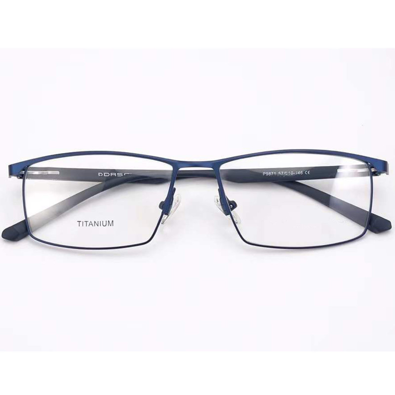 new superlight men business glasses frame optical halfrim rectangular mental 5716146 for male prescription eyeglasses fullset design case