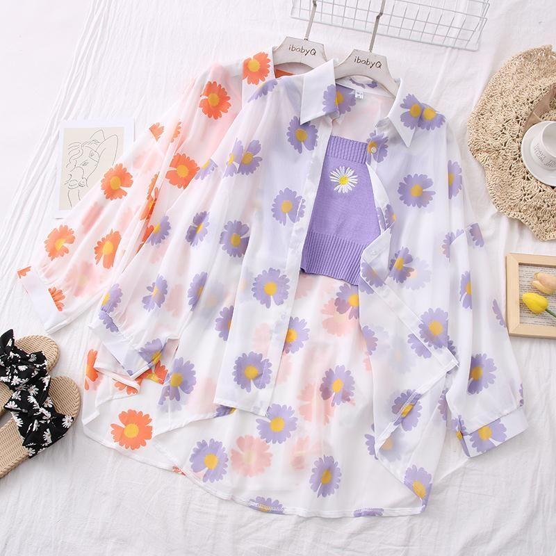 Women' Blouses & Shirts Shirt Jacket Women 2022 Summer Casual Fashion Wild Loose Small Daisy Thin Long-sleeved Chiffon Sunscreen, Champagne
Women' Blouses & Shirts Shirt Jacket Women 2022 Summer Casual Fashion Wild Loose Small Daisy Thin Long-sleeved Chiffon Sunscreen, Champagne