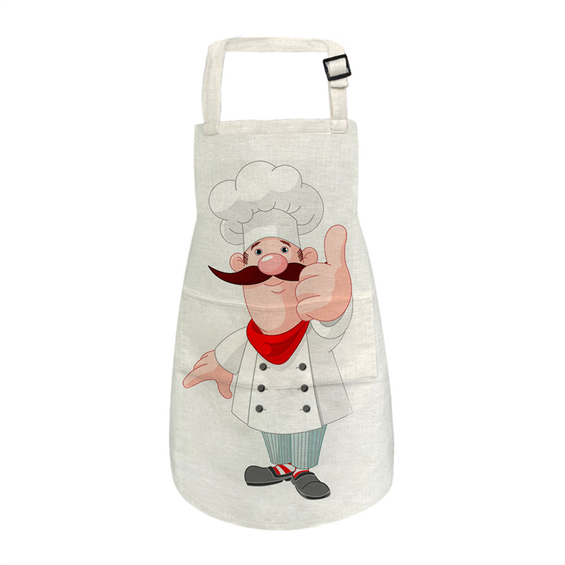 Sublimation Blank Apron DIY Blank Aprons with Pockets Cooking Kitchen Apron for Women Men Blank Bib Apron Drawing Crafting Linen