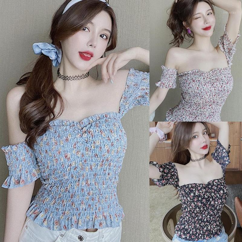 Women's Blouses & Shirts Women Stylish Sexy Floral Wrinkled Hem Off Shoulder Waist Tight Short Sleeve Top, Blue
Women's Blouses & Shirts Women Stylish Sexy Floral Wrinkled Hem Off Shoulder Waist Tight Short Sleeve Top, Blue