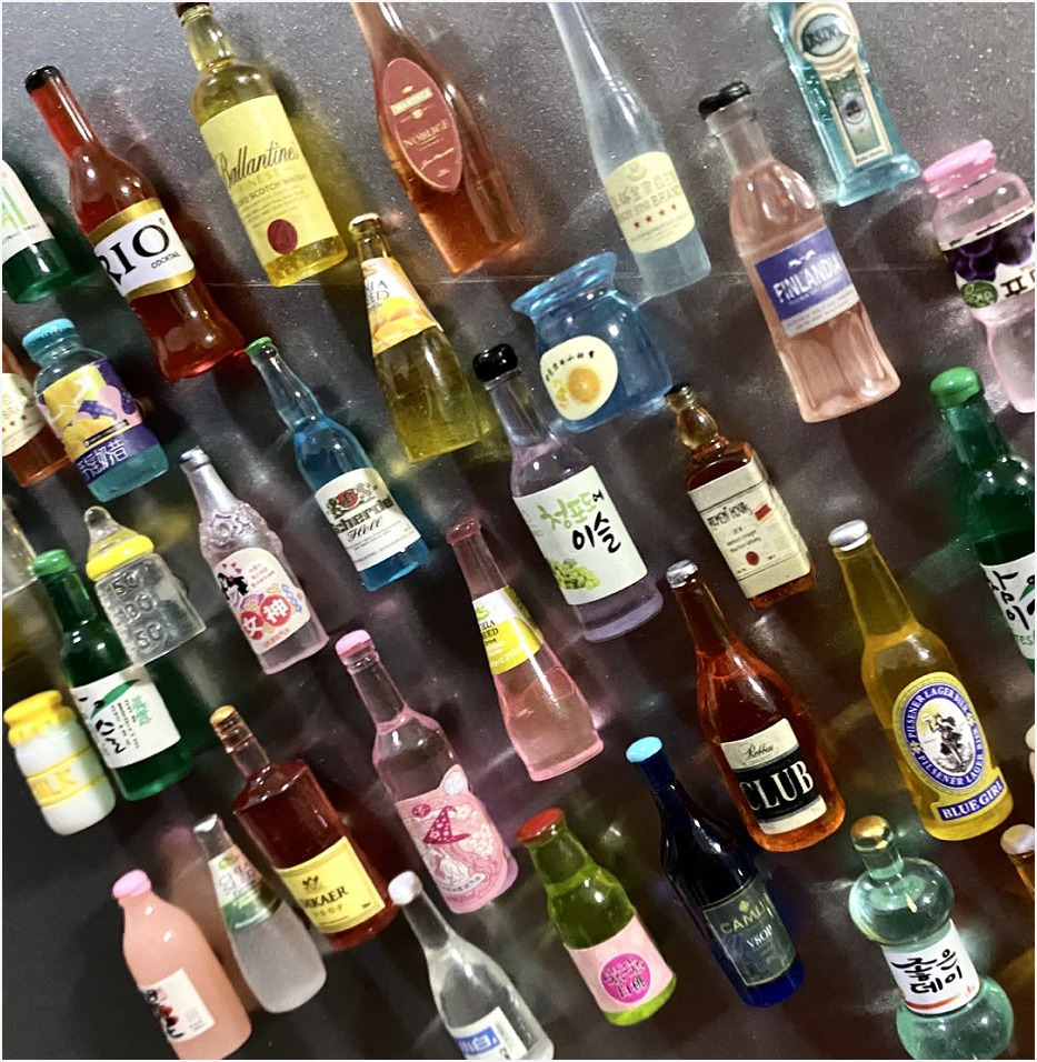 Small Simulation Beverage Bottle Cute Fridge Magnet Practical Decorative Magnetic Resin Home Decoration
