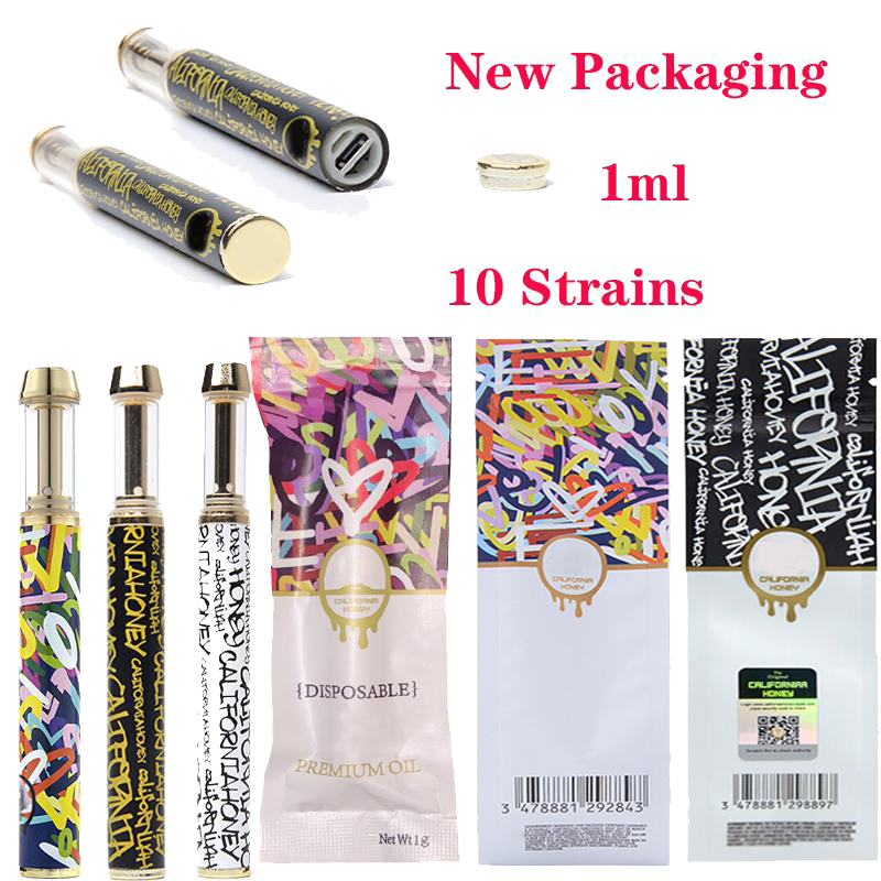 E Cigarette 10 Flavors California Honey Disposable Vape Pen Copper Tips Gold Atomizers 1ml Thick Oil Carts Rechargeable Cartridges Empty Packaging CQ Stickers
E Cigarette 10 Flavors California Honey Disposable Vape Pen Copper Tips Gold Atomizers 1ml Thick Oil Carts Rechargeable Cartridges Empty Packaging CQ Stickers