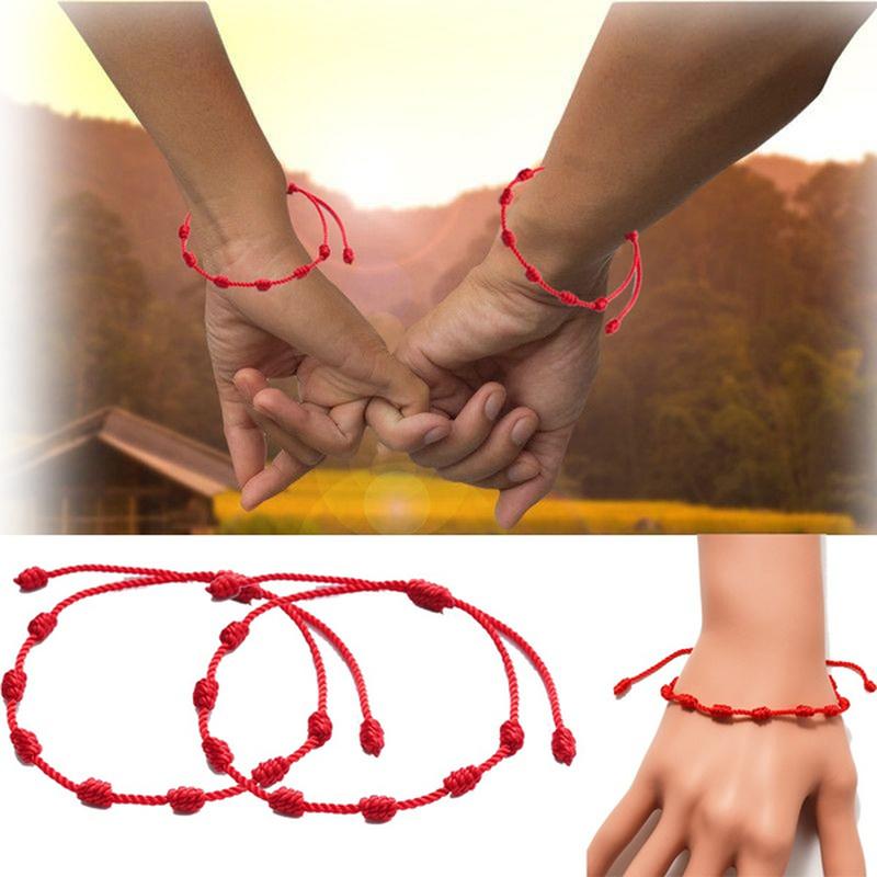 Charm Bracelets 2Pcs Fashion Handmade 7 Knots Red String Bracelet For Protection Lucky Amulet And Friendship Braid Rope Wristband Jewelry Co
Charm Bracelets 2Pcs Fashion Handmade 7 Knots Red String Bracelet For Protection Lucky Amulet And Friendship Braid Rope Wristband Jewelry Co