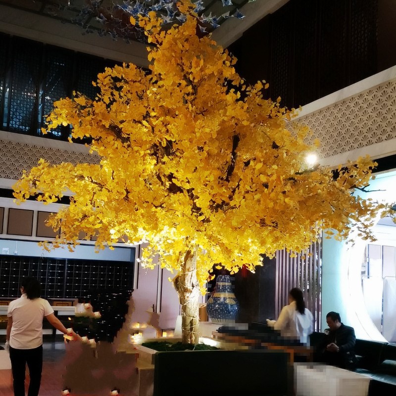 Decorative Flowers & Wreaths Artificial Big Tree Landscape Ficus Microcarpa Greenery Plant Store Decoration Scenery Flower maple ginkgo tree