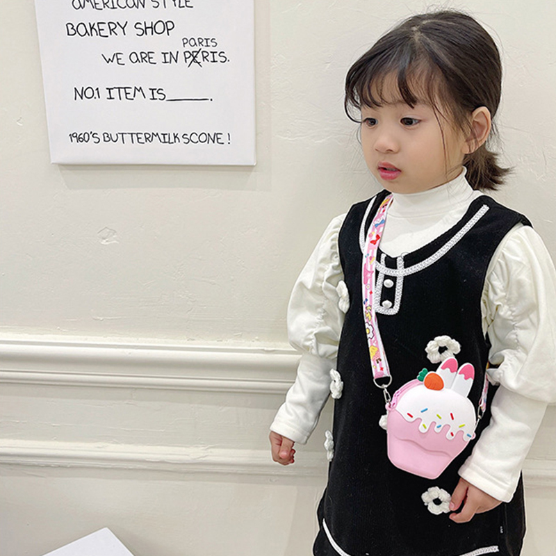 Tas Kurir Silikon Es Krim Lucu Friut Kartun Anakanak Bahu Crossbody Fashion Anak Perempuan Dompet Koin Tangan 220611