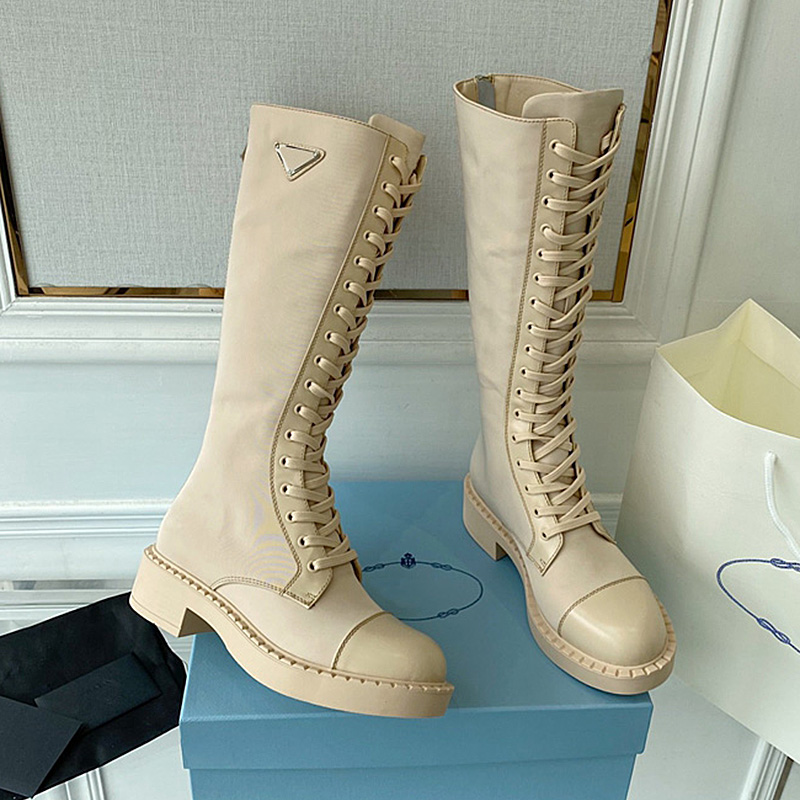 Women Designers Desert Black Brushed Leather Nylon Boots Knee Lace Up Martin Boot
Women Designers Desert Black Brushed Leather Nylon Boots Knee Lace Up Martin Boot