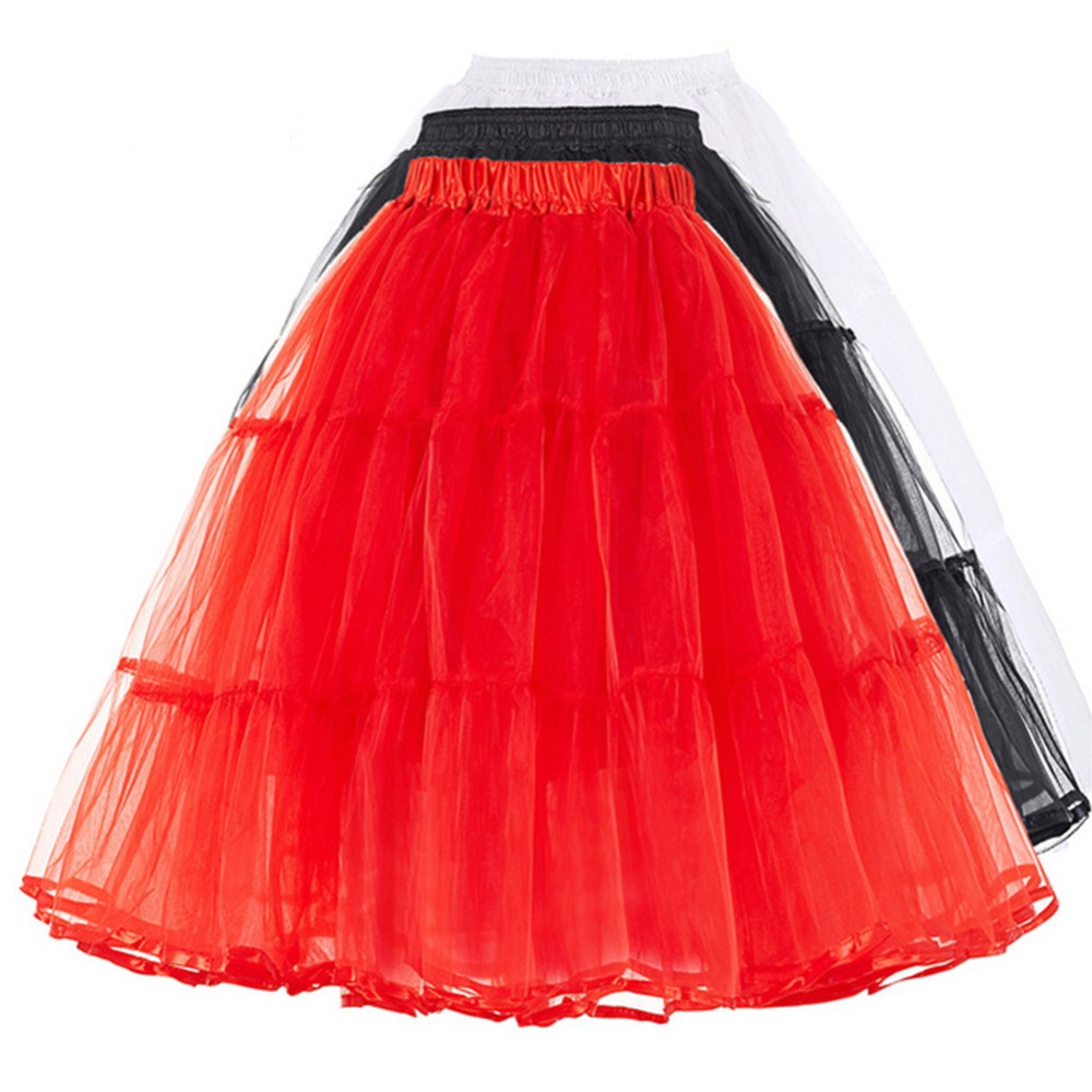 Women Petticoat Under Dress 60CM Length Bridal Party Petticoat Waist Size for 60-100CM Adjust Summer Crinoline No Hoop