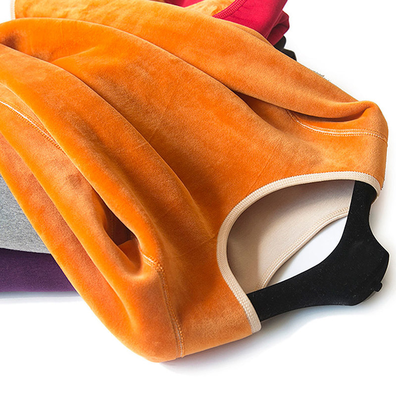 Winter Women Long Sleeve Top Warm T-Shirt Thicken Plus Velvet Thermal Underwear Casual O Neck Slim-Fit Soft Bottoming Shirt 220321