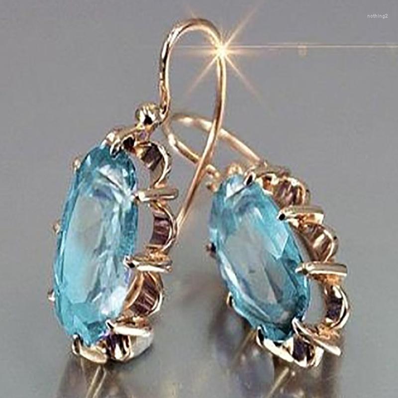 Dangle & Chandelier Luxury Oval Sea Blue Zircon Crystal Earrings Classic Fashion Gold Color Metal Hollow Bridal Wedding For WomenDangle
Dangle & Chandelier Luxury Oval Sea Blue Zircon Crystal Earrings Classic Fashion Gold Color Metal Hollow Bridal Wedding For WomenDangle