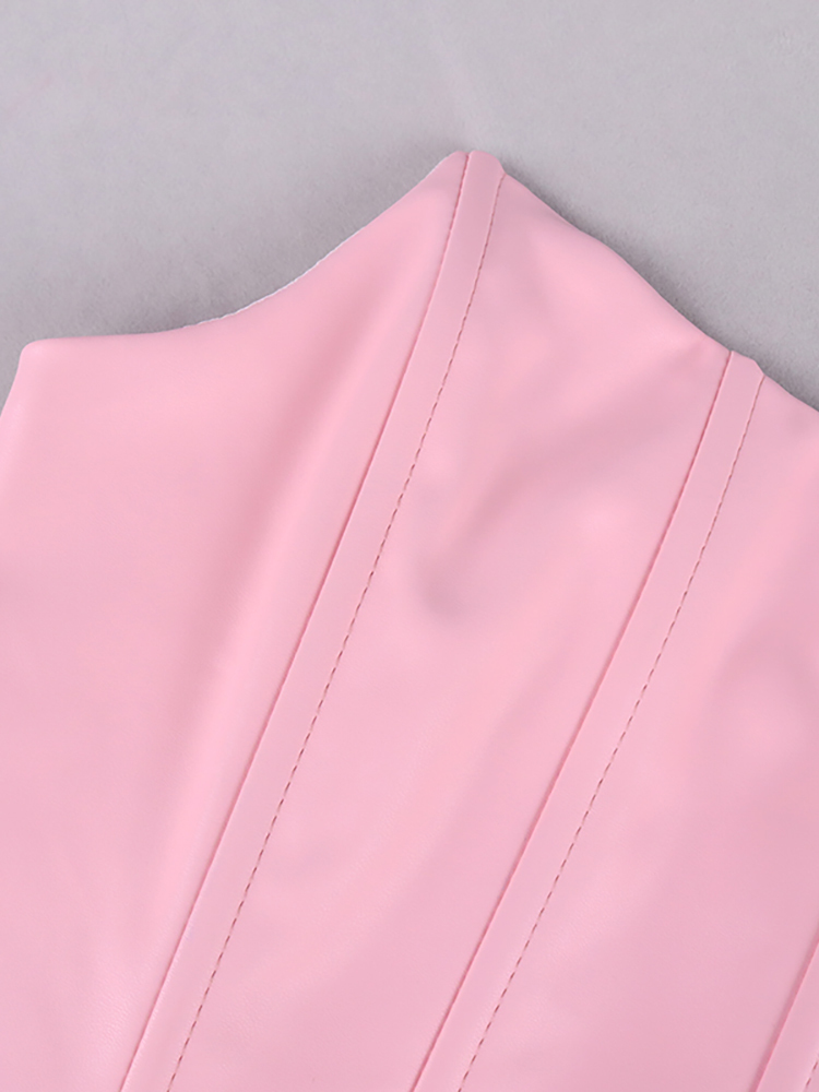 Asia Leather Corset Top Boning Strapless Tube 2 Layers Elastic Anti-Slip Bustier s Zipper Bodycon Crop women 220325