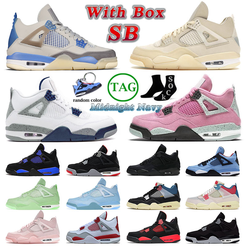 With Box Jumpman 4 4s IV Designer Basketball Shoes For Mens Womens High Quality Sb Bred Retro Military Black J4 Midnight Navy B air shoe jordas, 40-47 alternate
With Box Jumpman 4 4s IV Designer Basketball Shoes For Mens Womens High Quality Sb Bred Retro Military Black J4 Midnight Navy B air shoe jordas, 40-47 alternate
