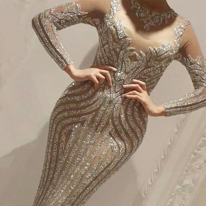2022 Plus Size Arabic Aso Ebi Luxurious Mermaid Sparkly Prom Dresses Lace Beaded Evening Formal Party Second Reception Birthday Engagement Gowns Dress