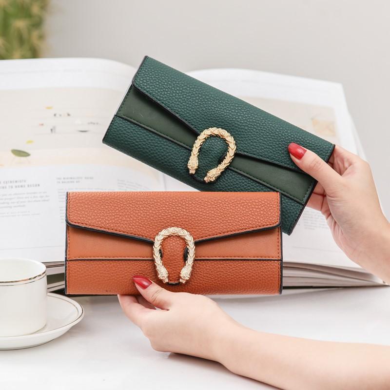 Wallets Ladies' Purse Women's Wallet Long Luxury Designer Brand Fashion Multiple Card Slots Tri-Fold Buckle ClutchWallets, Black
Wallets Ladies' Purse Women's Wallet Long Luxury Designer Brand Fashion Multiple Card Slots Tri-Fold Buckle ClutchWallets, Black