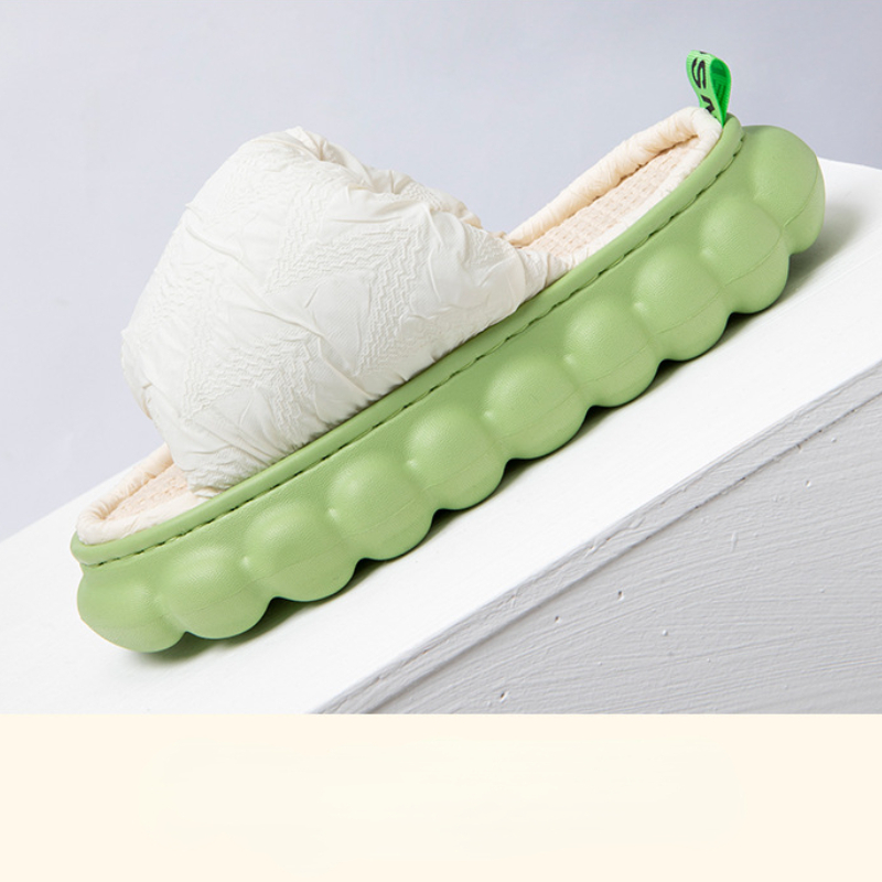 womens cloud slippers shoes breathable cottom linen female indoor home slippers eva thick bottom comfortable soft woman slides