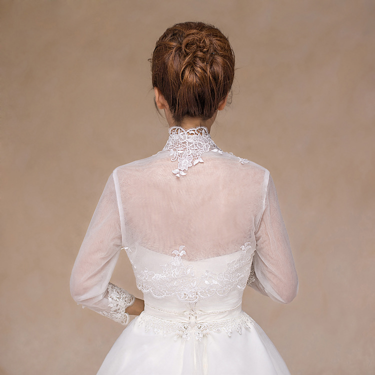 Jackets Autumn Summer Lace Bride Wedding Elegant bridal Opera Evening Party Prom Costume Capes Ivory color Women Jackets