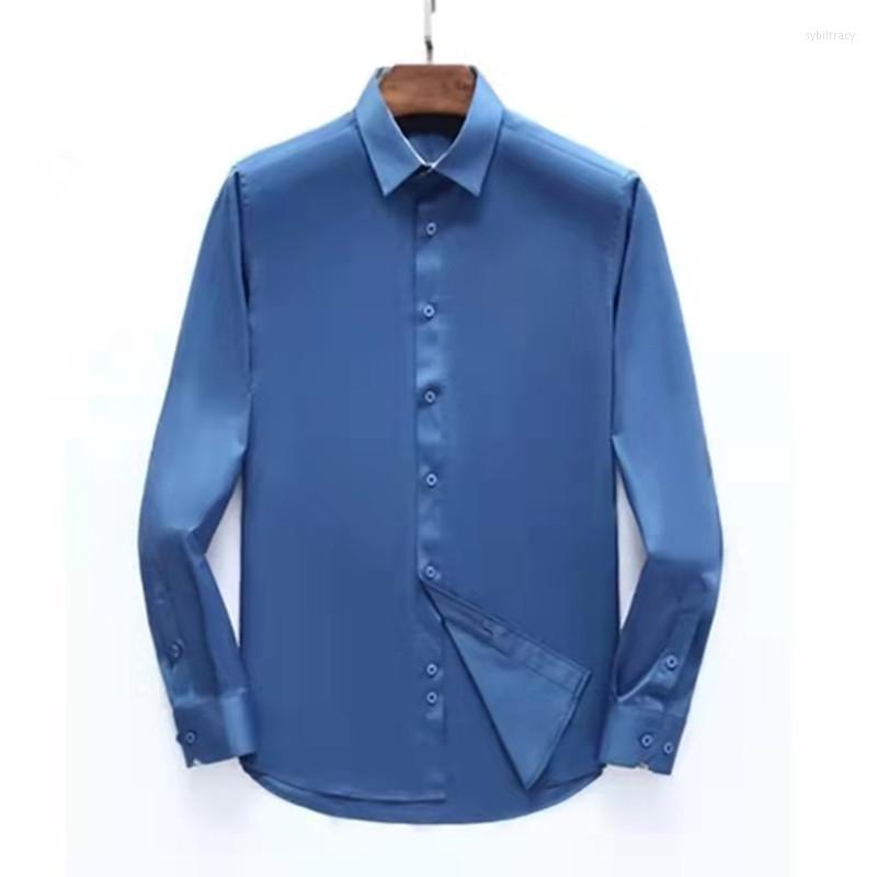 Men's Dress Shirts Homme High Quality 100%Cotton Camisa Masculina Men Long Sleeve Fashion Hombre ChemisesMen's Sybi22, White