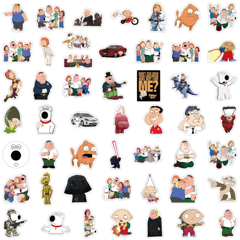 100Pcs/Lot Funny Family TV Series Comedy Cartoon Peter Griffin Stickers graffiti Stickers for DIY Luggage Laptop Skateboard