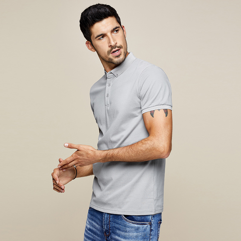Men's Polos KUEGOU cotton Blended Men's polo shirt short sleeves Lapels slim bla 220823