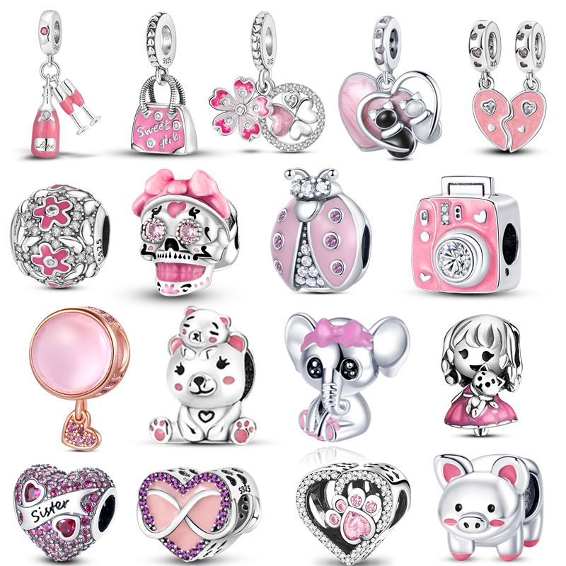 925 Sterling Silver Dangle Charm Cute Pink Girl Heart Pendant Beads Bead Fit Pandora Charms Bracelet DIY Jewelry Accessories
925 Sterling Silver Dangle Charm Cute Pink Girl Heart Pendant Beads Bead Fit Pandora Charms Bracelet DIY Jewelry Accessories