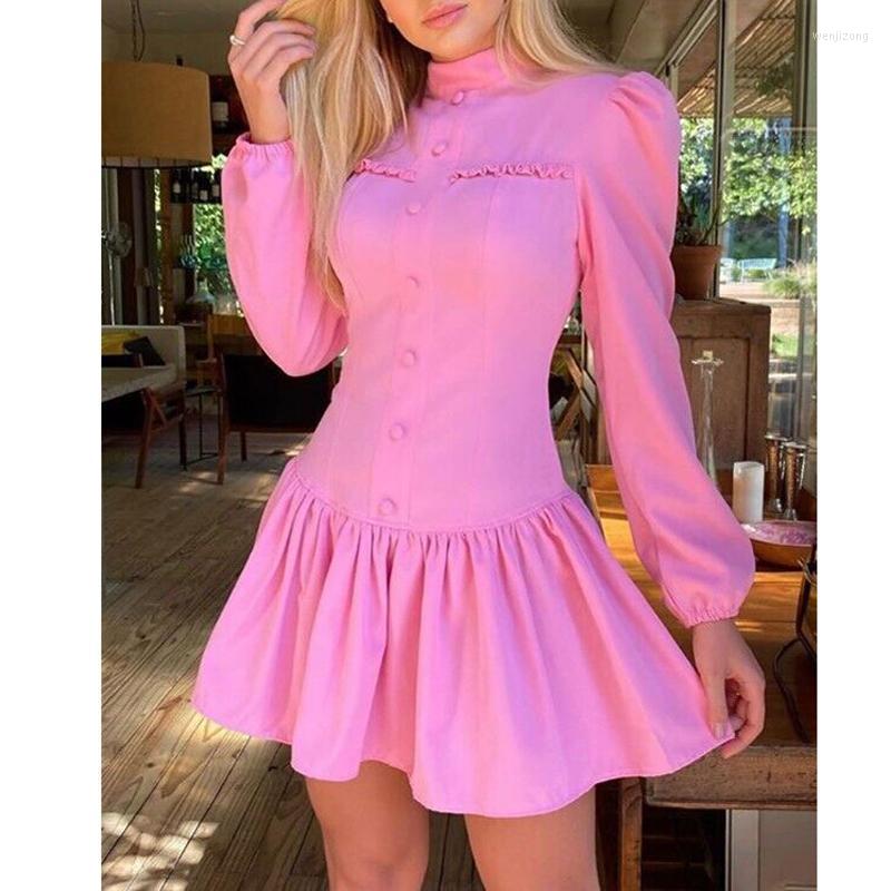 Casual Dresses 2022 Women Dress Office Lady Solid Pink Chiffon For Ladies Sashes Tunic Female Elegant Button Long Sleeve A-Line Mini Clothin
Casual Dresses 2022 Women Dress Office Lady Solid Pink Chiffon For Ladies Sashes Tunic Female Elegant Button Long Sleeve A-Line Mini Clothin