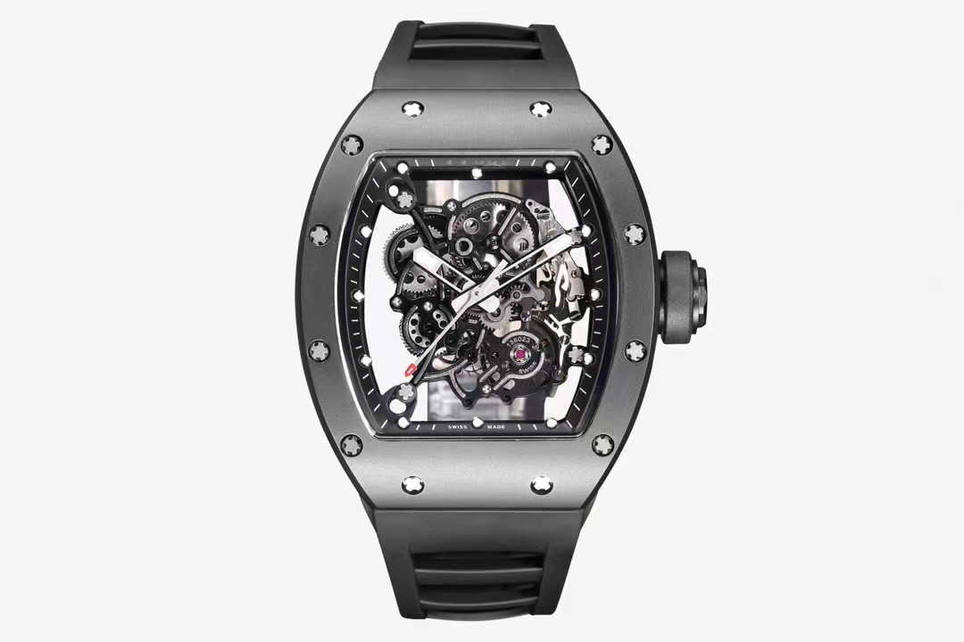 BBR RM055 watch is 49.90x42.70mm diameter and 13.5mm in thickness. It equipped with UL2 integrated movement sapphire crystal mirror with double anti-glare effect, As shown
BBR RM055 watch is 49.90x42.70mm diameter and 13.5mm in thickness. It equipped with UL2 integrated movement sapphire crystal mirror with double anti-glare effect, As shown