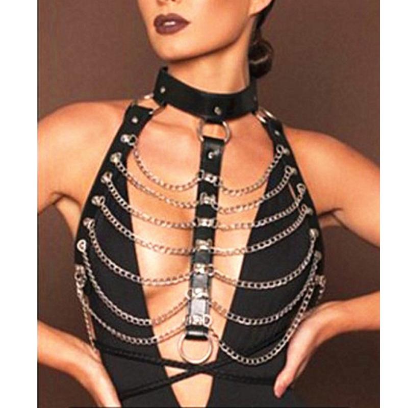Belts Unisex Punk Faux Leather Material Harness Metal Chain Bustier Corset Sculpting Chest Belt Suspenders Braces Pants, Black
Belts Unisex Punk Faux Leather Material Harness Metal Chain Bustier Corset Sculpting Chest Belt Suspenders Braces Pants, Black