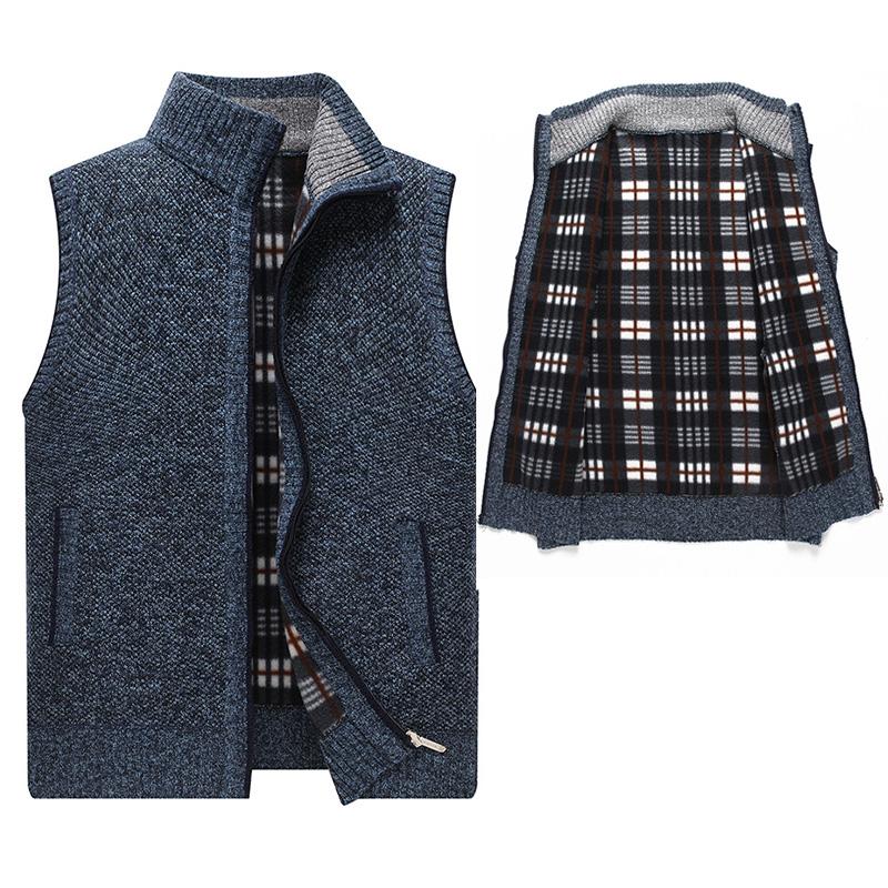 Men's Vests Autumn Men Sweater Vest Turtleneck Sleeveless Winter Solid Knittwear Warm Mens Streetwear Casual Sweaters Plus SizeMen's, Light gray