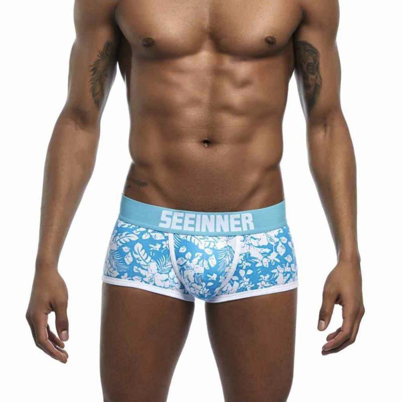 Underpants Printing Men's Boxer Underwear Soft Boxershorts Stripe Splcing Briefs Knickers Shorts Sexy Male Panties, Blue
Underpants Printing Men's Boxer Underwear Soft Boxershorts Stripe Splcing Briefs Knickers Shorts Sexy Male Panties, Blue