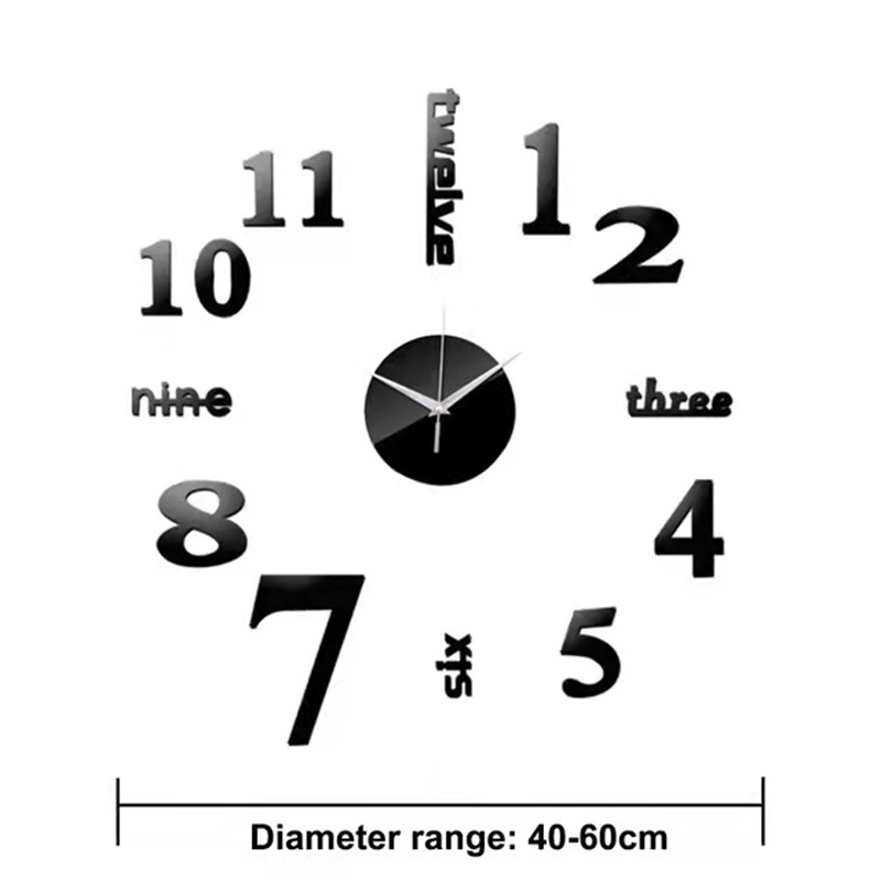 3D Wall Clock Mirror Wall Stickers Creative DIY Watch Clock Removable Art Decal Sticker Home Decor Living Room Quartz Needle Hot