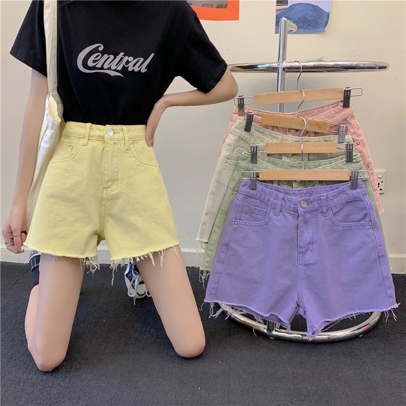 Summer Loose Straight High Waist Burr Purple Multicolor Shorts Female Color Jeans W4067 B5 088 Y200822, Lavender
Summer Loose Straight High Waist Burr Purple Multicolor Shorts Female Color Jeans W4067 B5 088 Y200822, Lavender