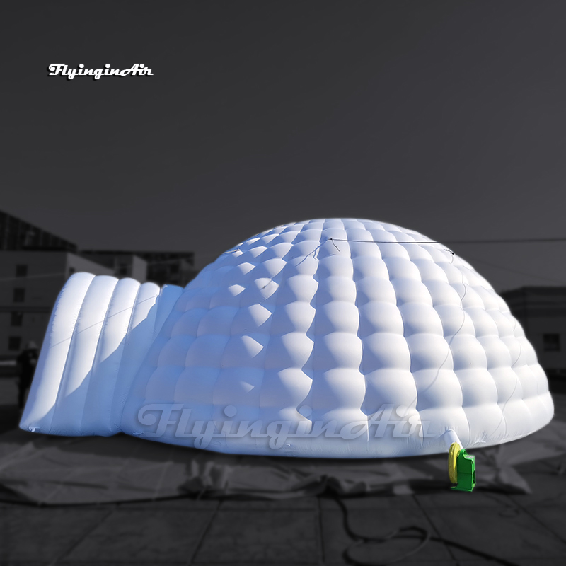 Advertising Inflatable Igloo LED Dome Tent 10m White Lighting Air Blow Up Circular Tent With 2 Doors For Party And Wedding Event