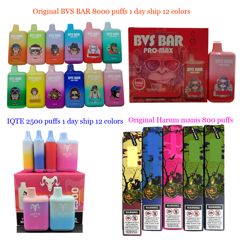 100% Original IQTE Pro 2500 Puffs Electronic Cigarettes BVS BAR 8000 Mesh Coil Harum manis 800 puffs Disposable Vape rechargable battery 5% 2% 0% Authorized
100% Original IQTE Pro 2500 Puffs Electronic Cigarettes BVS BAR 8000 Mesh Coil Harum manis 800 puffs Disposable Vape rechargable battery 5% 2% 0% Authorized