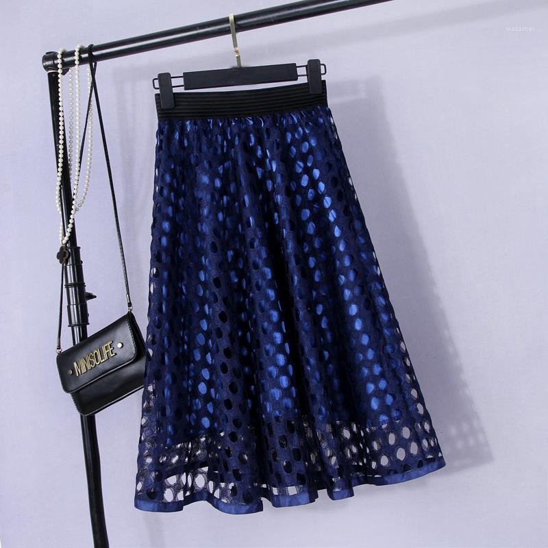 Hollow Out Korea High Waist Women Mesh Skirt Lace Stiching Midi Party Tutu Skirts Chic Long A Line Tulle Femme, Blue 998
Hollow Out Korea High Waist Women Mesh Skirt Lace Stiching Midi Party Tutu Skirts Chic Long A Line Tulle Femme, Blue 998