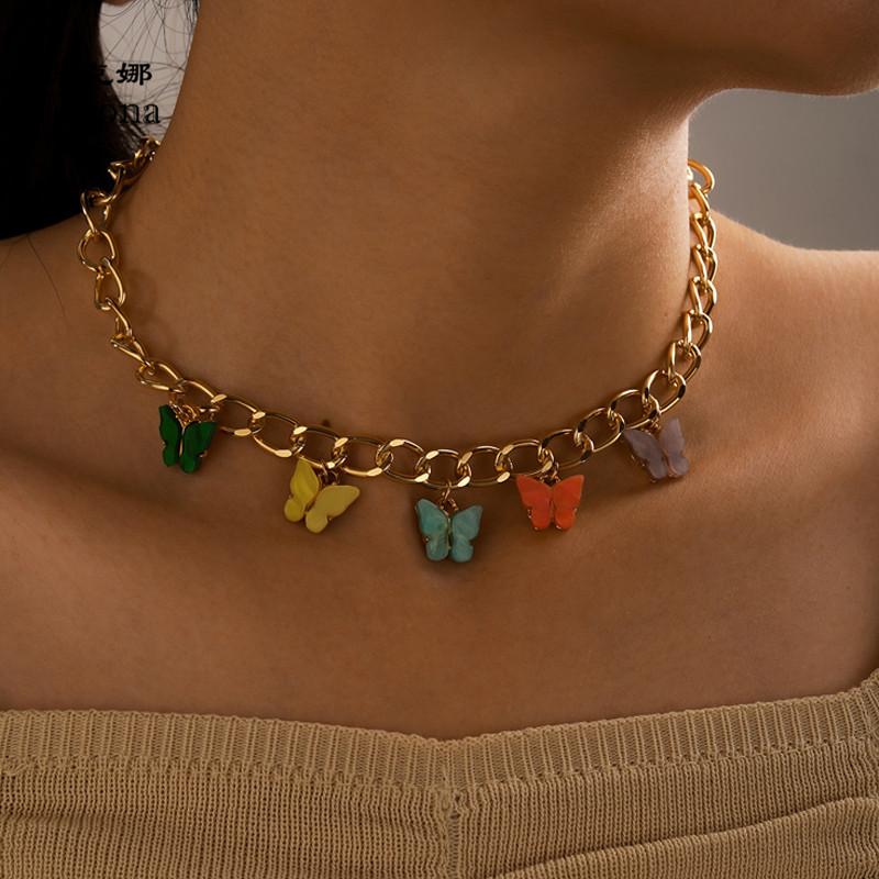 Chains Vintage Multicolor Butterfly Pendant Clavicle For Women Girls Gold Alloy Choker Necklace Party Jewelry 15630
Chains Vintage Multicolor Butterfly Pendant Clavicle For Women Girls Gold Alloy Choker Necklace Party Jewelry 15630