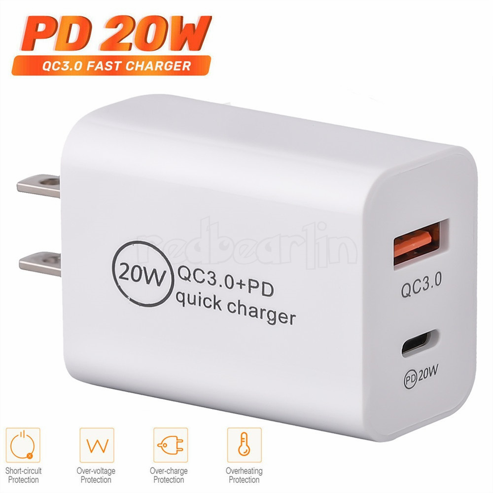 High Speed 20W 12W Fast Quick PD Charger Eu Us Home Travel Power Adapter USB-C QC3.0 Wall Charge Plugs For Iphone 12 13 14 Samsung tablet
