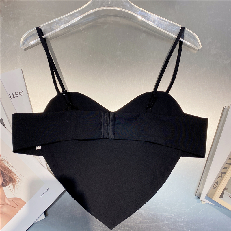 Summer Sexy Patchwork Diamond Vest For Women V Neck Sleeveless Black Tank Tops Female Fashion Clothing 220325