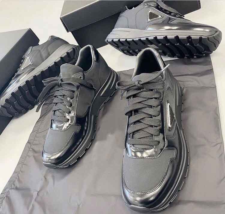 Popular Casual-stylish Sneakers Shoes Re-Nylon Brushed Leather Men Knit Fabric Runner Mesh Runner Trainers Man Sports Outdoor Walking EU38-46