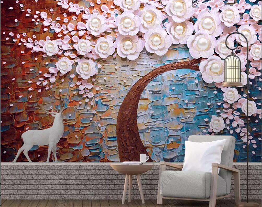 Custom photo mural 3d wallpaper on the wall European modern relief elk pearl tree petals background painting home decor living room wallpaper for walls 3 d bedroom, Non-woven wallpaper
Custom photo mural 3d wallpaper on the wall European modern relief elk pearl tree petals background painting home decor living room wallpaper for walls 3 d bedroom, Non-woven wallpaper