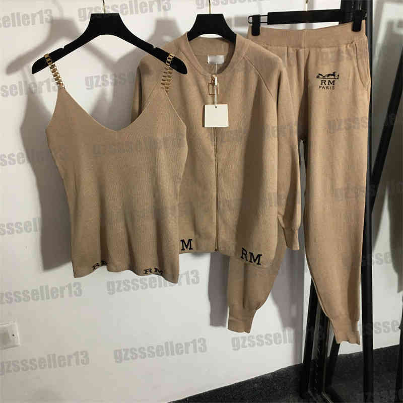 Three-piece Womens Designer Tracksuits Two Piece Women Sets Fashion Brand Hme Letter Logo Print Cardigan Jacket Casual Trousers And Suspender Top Suit, Extra shipping
Three-piece Womens Designer Tracksuits Two Piece Women Sets Fashion Brand Hme Letter Logo Print Cardigan Jacket Casual Trousers And Suspender Top Suit, Extra shipping