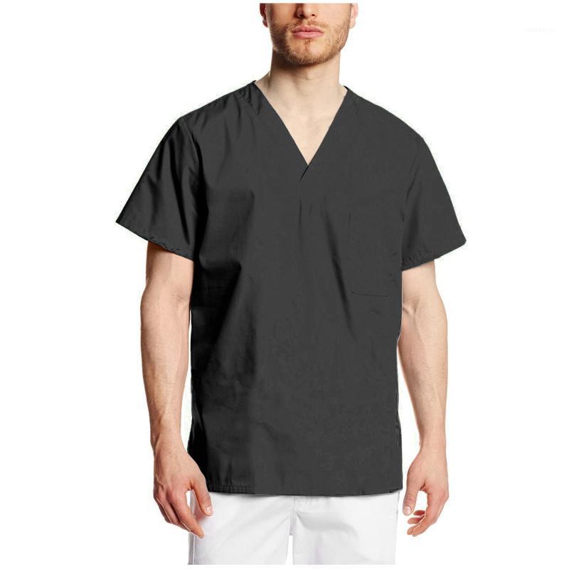Casual Men Shirts Solid Color Short Sleeve For Tops V-neck Nursing Working Uniform Mens Camisa Masculina Men, Black
Casual Men Shirts Solid Color Short Sleeve For Tops V-neck Nursing Working Uniform Mens Camisa Masculina Men, Black