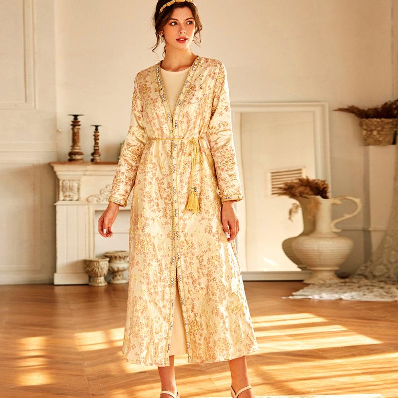 Ethnic Clothing Luxury Handmade Rhinestone Abaya Party Jacquard Embroidery Maxi Robe Muslim Women Long Dress Dubai Kaftan Moroccan AutumnEth
Ethnic Clothing Luxury Handmade Rhinestone Abaya Party Jacquard Embroidery Maxi Robe Muslim Women Long Dress Dubai Kaftan Moroccan AutumnEth