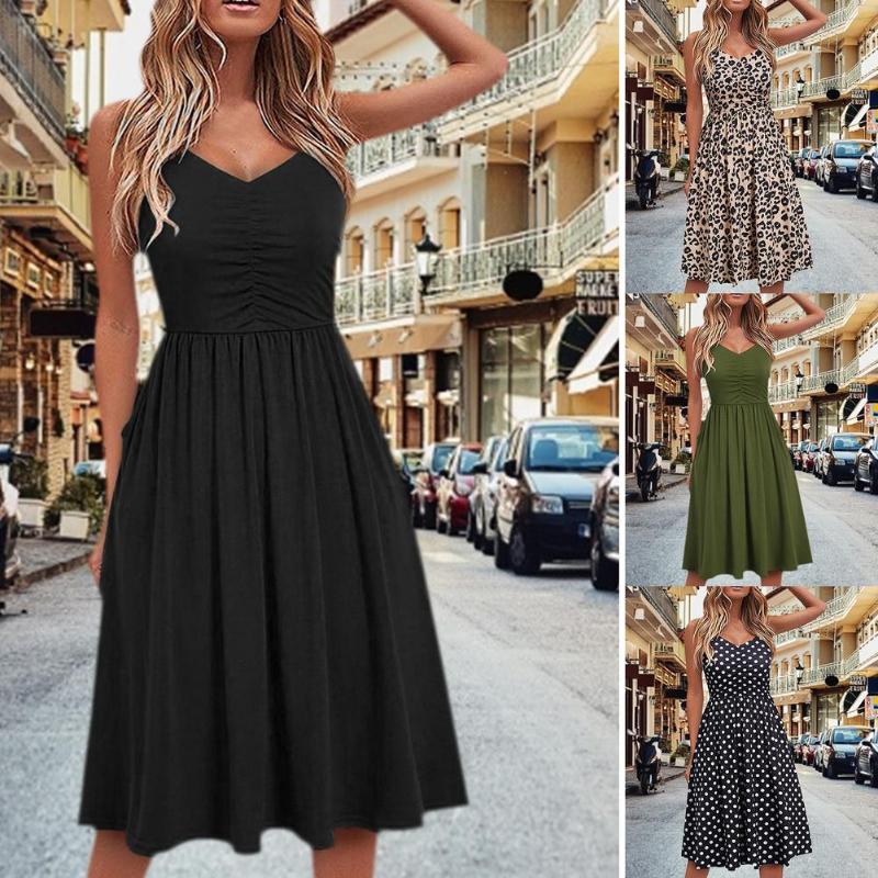 Casual Dresses Women V-Neck Strap Dress Sleeveless Beach Printed Floral Sundress Long Summer Woman SleevelessBeach Maxi, Black
Casual Dresses Women V-Neck Strap Dress Sleeveless Beach Printed Floral Sundress Long Summer Woman SleevelessBeach Maxi, Black