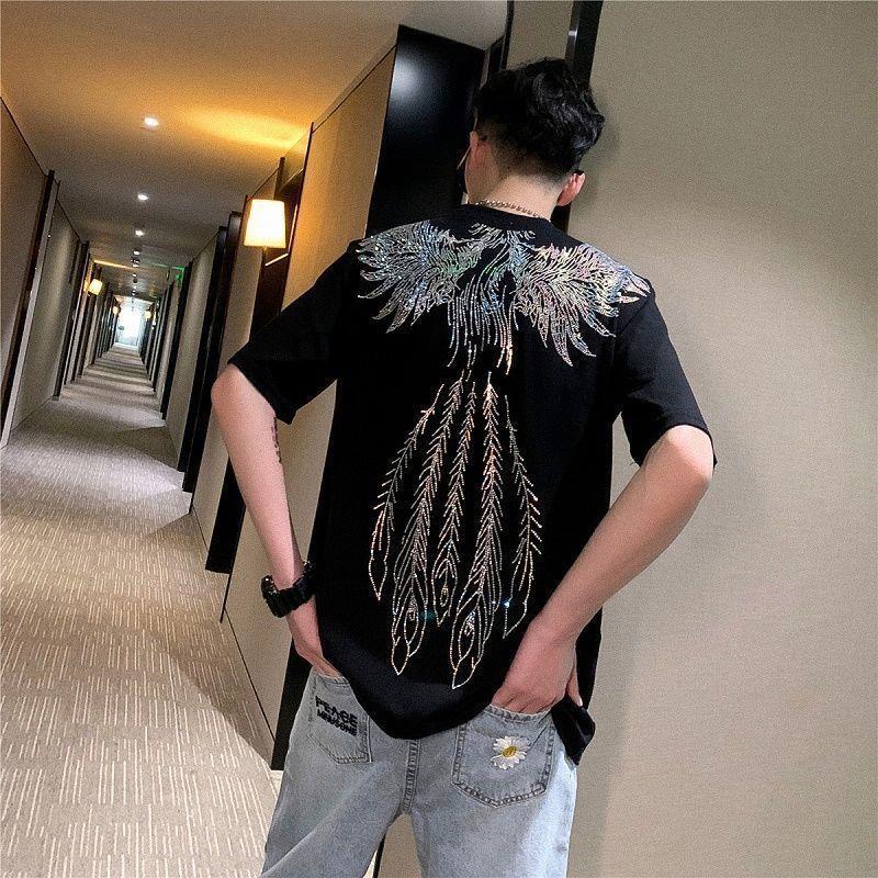 Men' T-Shirts Short Sleeve Men' Ins Super Brand Rhinestone Phoenix T-shirt Top Loose -5XL Oversized T Shirt StreetwearMen, Black 
Men' T-Shirts Short Sleeve Men' Ins Super Brand Rhinestone Phoenix T-shirt Top Loose -5XL Oversized T Shirt StreetwearMen, Black