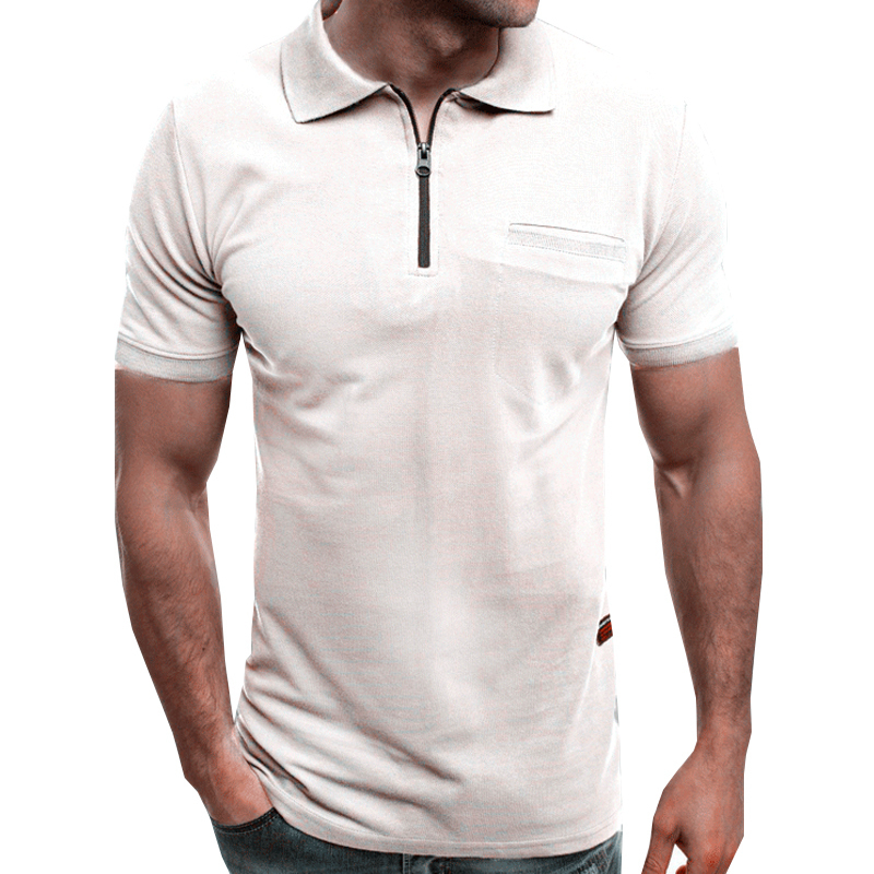 Men's Polo Shirts Summer Top Solid Zipper Casual Shirts for Men Clothing Short Sleeve Top Polo Shirt Men Polos Para Hombre 220402