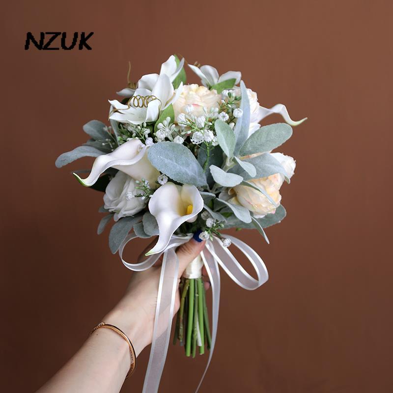 Wedding Flowers NZUK Romantic White Bridesmaid Bouquet Artificial Real Touch PU Cala Lily Fake Flower Bride Fleur
Wedding Flowers NZUK Romantic White Bridesmaid Bouquet Artificial Real Touch PU Cala Lily Fake Flower Bride Fleur