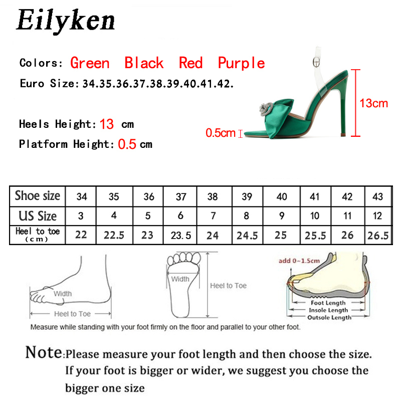 Eilyken Silk Butterfly-knot Women Mule high heels Slippers Sandals Pointed toe Strappy Slides Party shoes size 35-42 220406