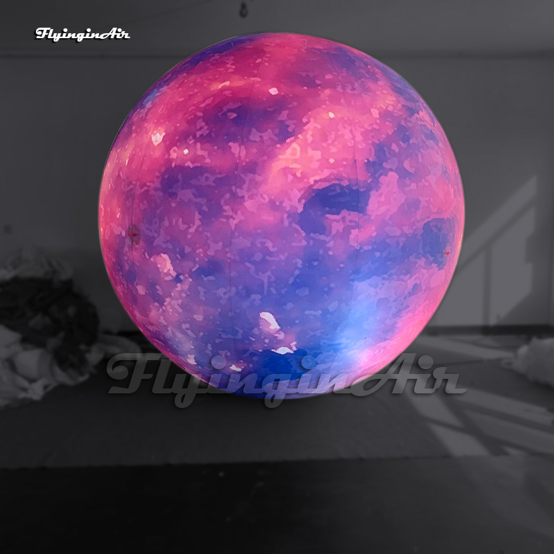 Large Lighting Inflatable Planet Romantic Party Balloon Colorful Printing Sphere LED Ball For Concert Stage And Club Decoration