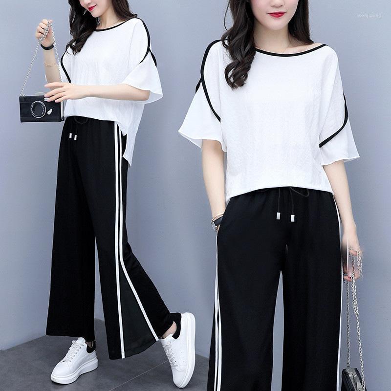 Women's Tracksuits Women Chiffon Pant Suits Casual Formal Elegant Ladies Pantsuits Summer Blouse Top Wide Leg Pants 2 Piece Set Plus Size XX, Black
Women's Tracksuits Women Chiffon Pant Suits Casual Formal Elegant Ladies Pantsuits Summer Blouse Top Wide Leg Pants 2 Piece Set Plus Size XX, Black