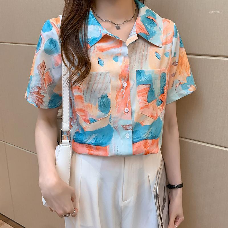 Women' Blouses & Shirts Chiffon Blouse Female Summer Women Short Sleeve Turn-Down Collar Creativity Print Shirt Office Lady Fashion Work To, As picture
Women' Blouses & Shirts Chiffon Blouse Female Summer Women Short Sleeve Turn-Down Collar Creativity Print Shirt Office Lady Fashion Work To, As picture